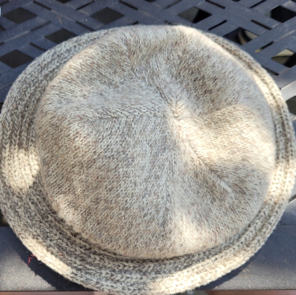 Betmar Taupe and Cream Knit Hat